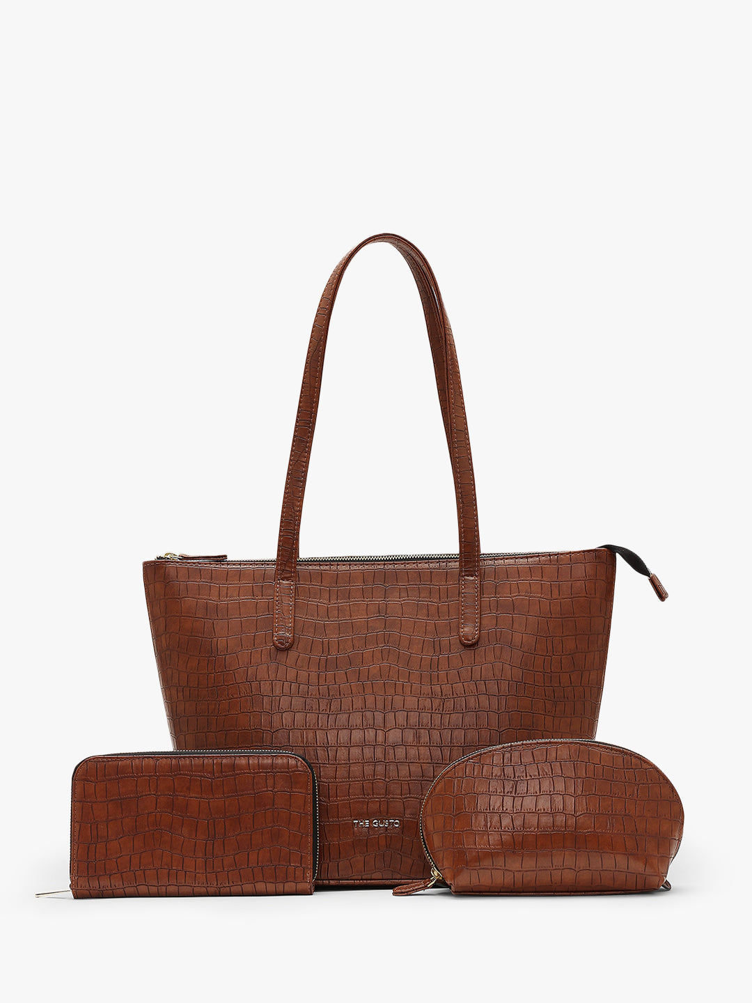 Colossal Tote + Wallet + Cosmos Pouch Combo Tan