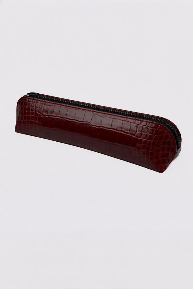 Stationery Pouch - Croco Wine