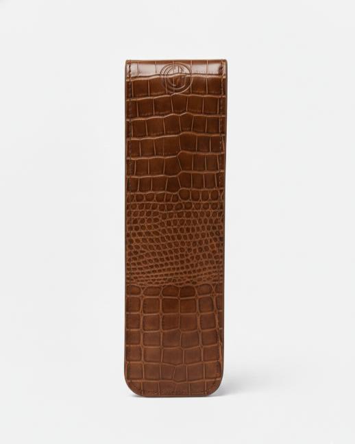 Parker Stationery Case - Croco Tan