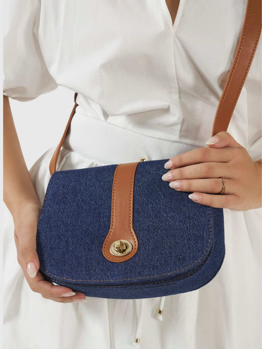 Orbit Sling - Dark Denim and Tan