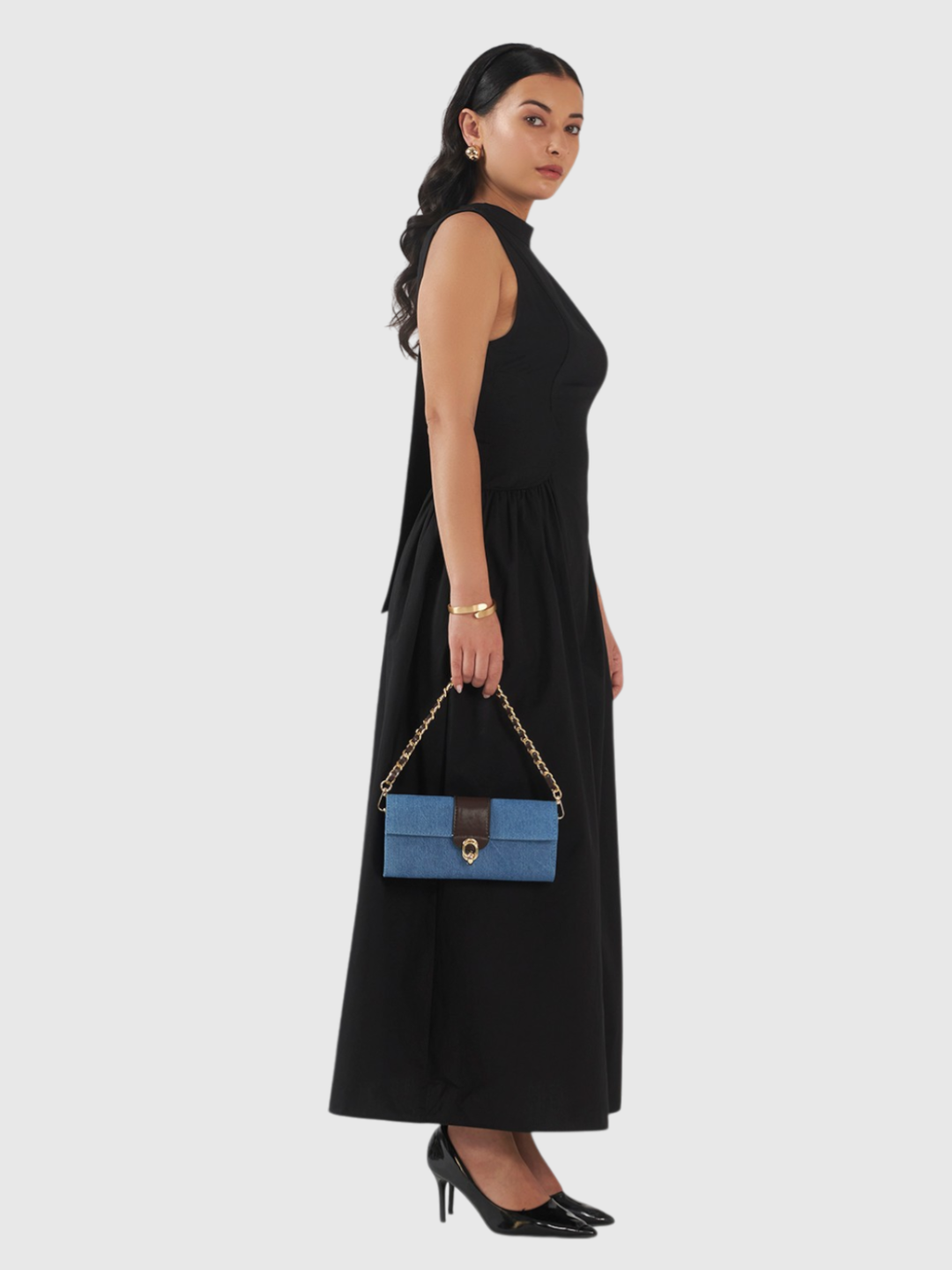 Barrel Clutch - Denim