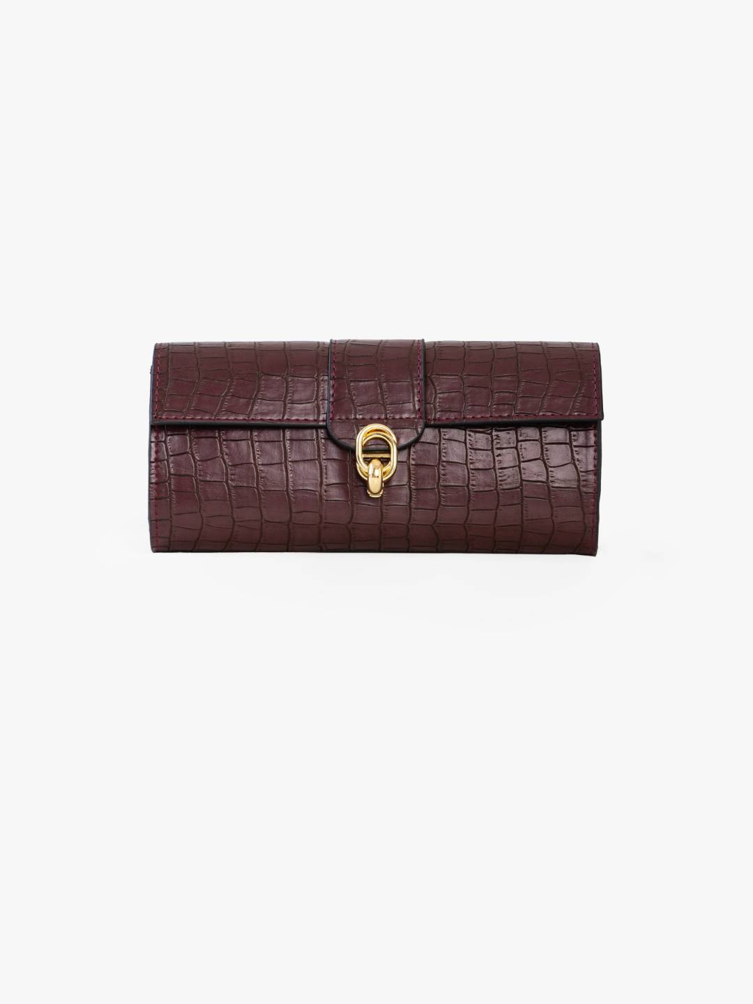 Barrel Clutch/Sling Croco Wine