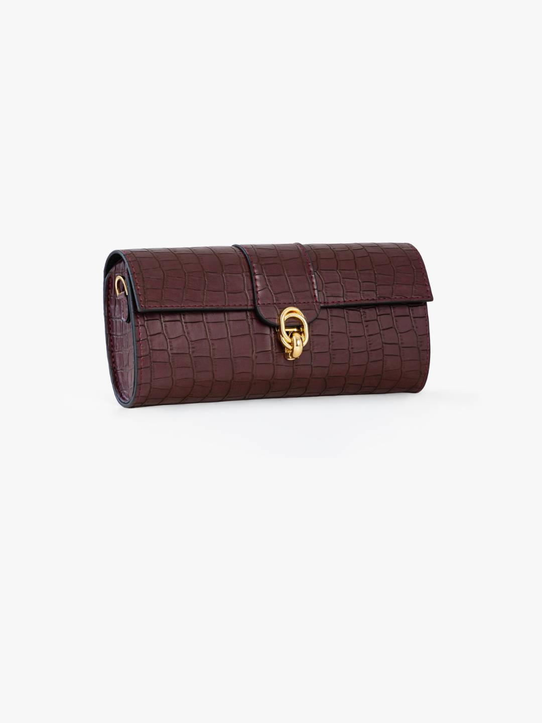 Barrel Clutch/Sling Croco Wine