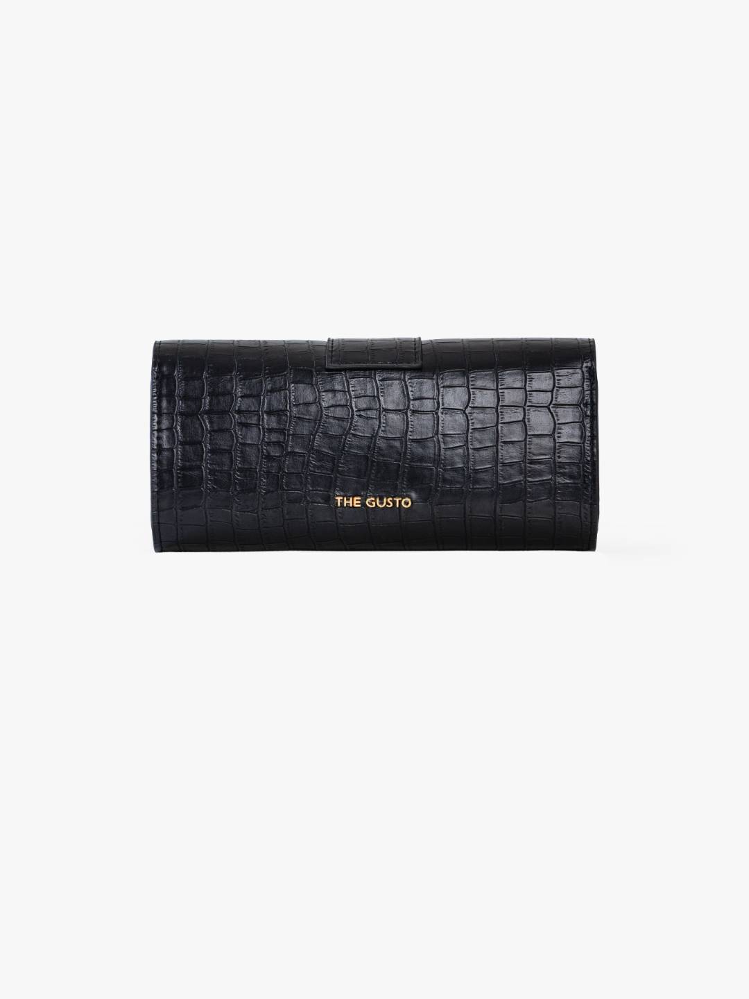 Barrel Clutch/Sling Croco Black