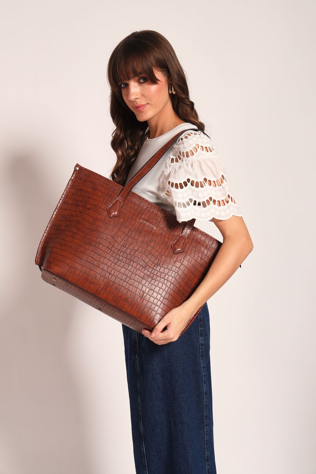 The Evoke Tote Croco Tan