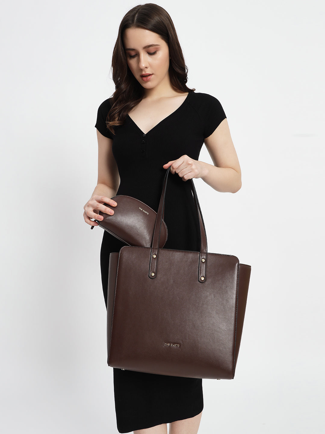 Beyond+ Tote with Zipper Coffee + Cosmos Pouch Combo