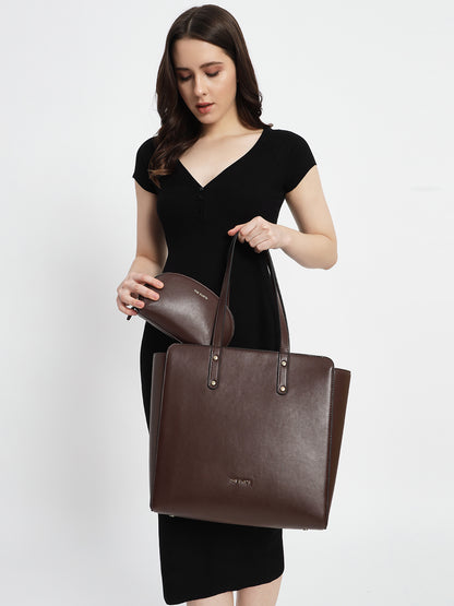 Beyond+ Tote with Zipper Coffee + Cosmos Pouch Combo
