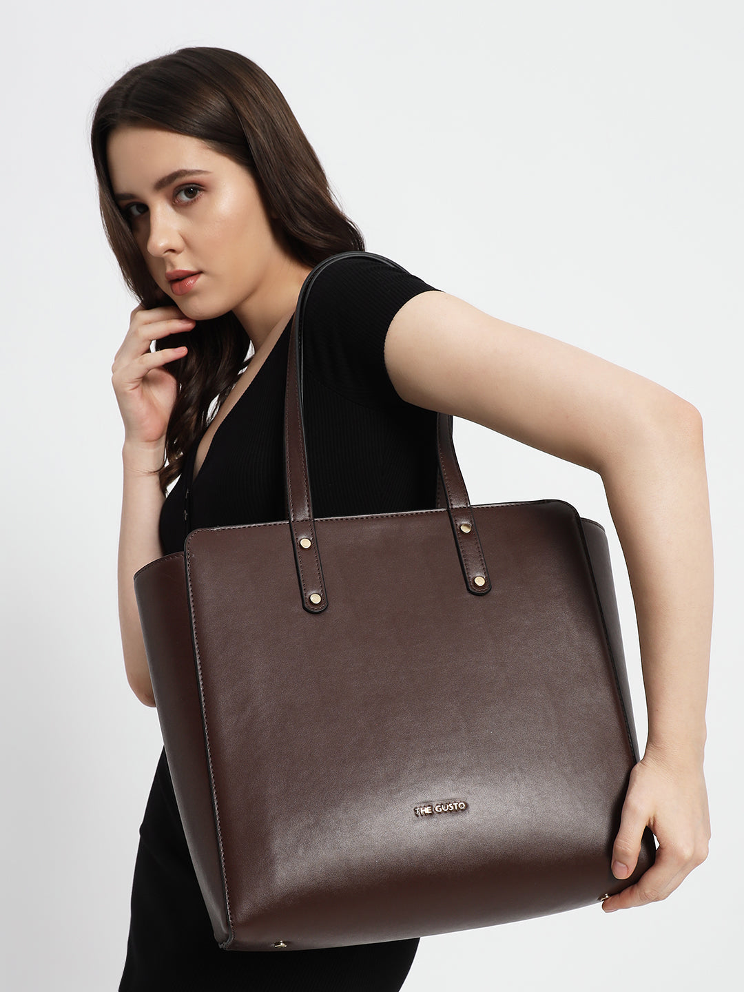 Beyond+ Tote with Zipper Coffee Brown