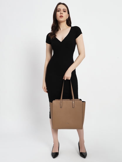 Beyond+ Tote with Zipper Beige