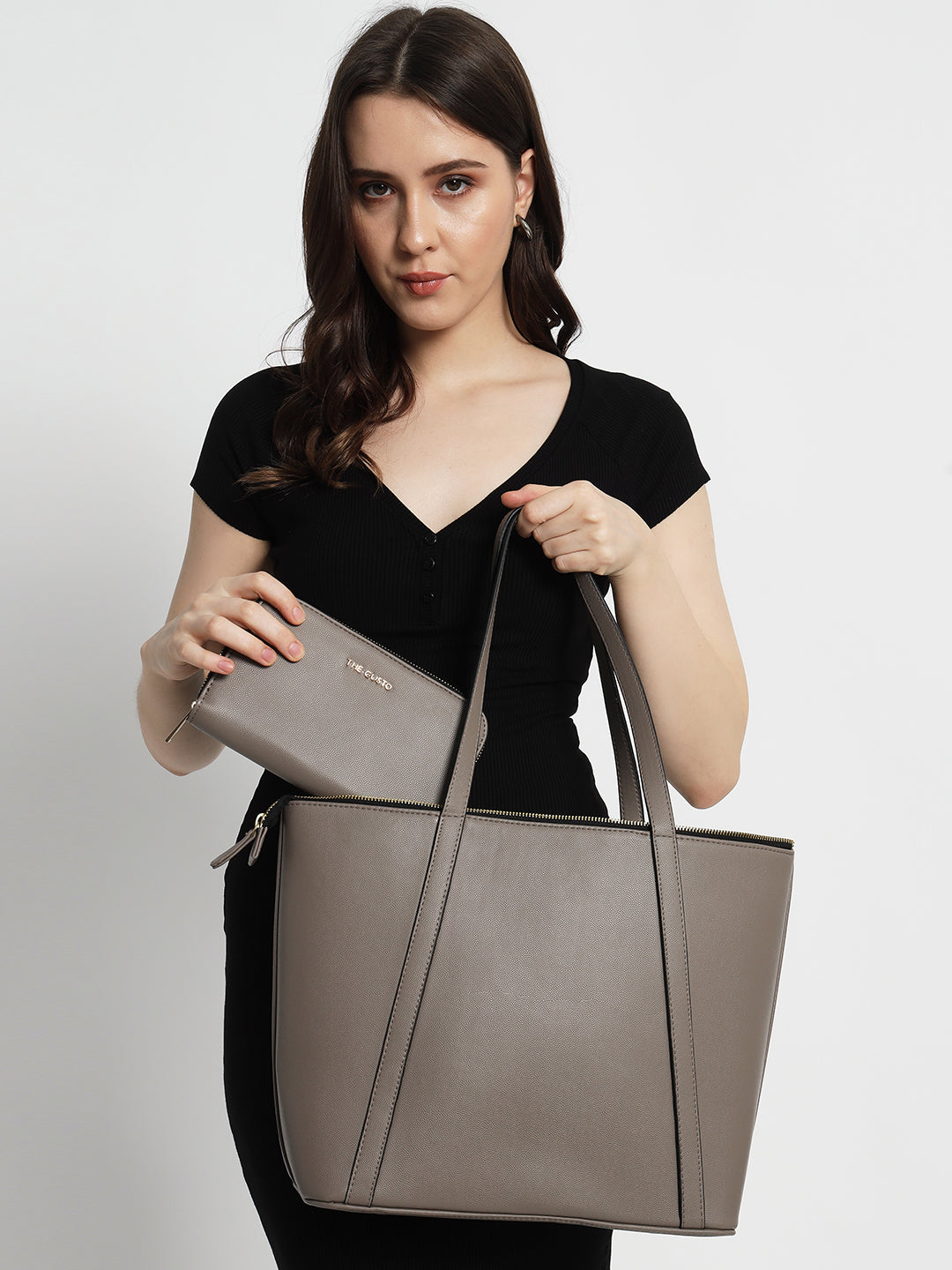 Aza Tote Beige + Wallet Clay