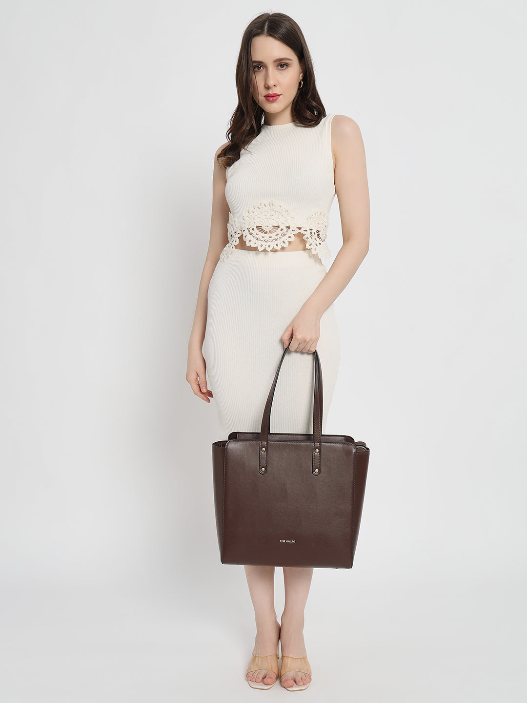 Beyond+ Tote with Zipper Coffee Brown