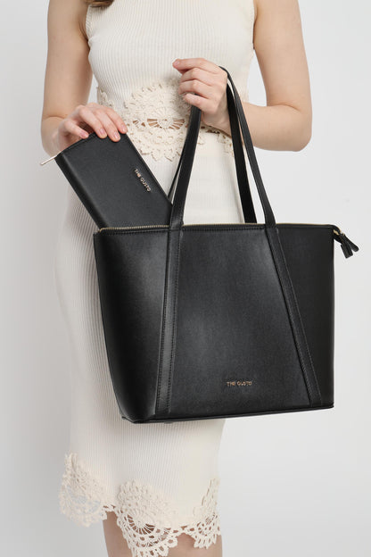 Aza Tote Black + Wallet Black