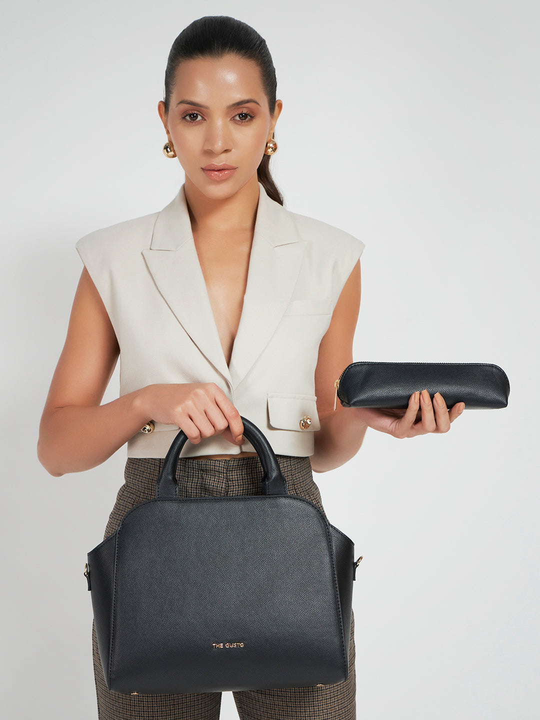 Denice Mini Sling Combo with Pencil Pouch - Black