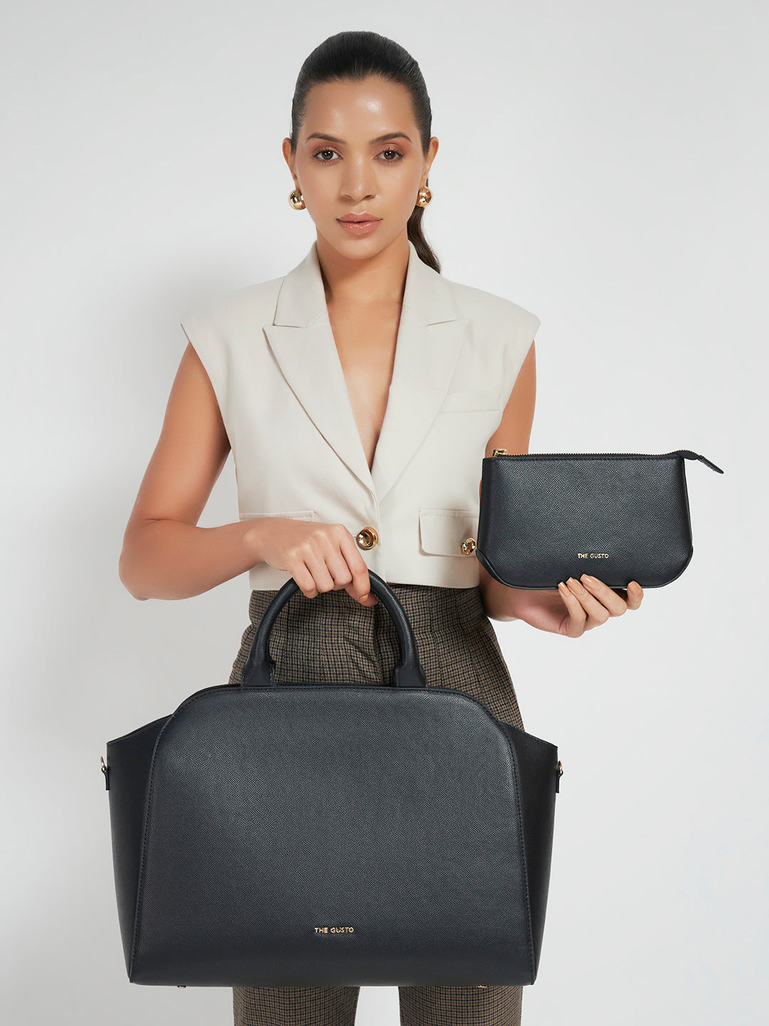 Denice Tote Combo with Utility Pouch - Black