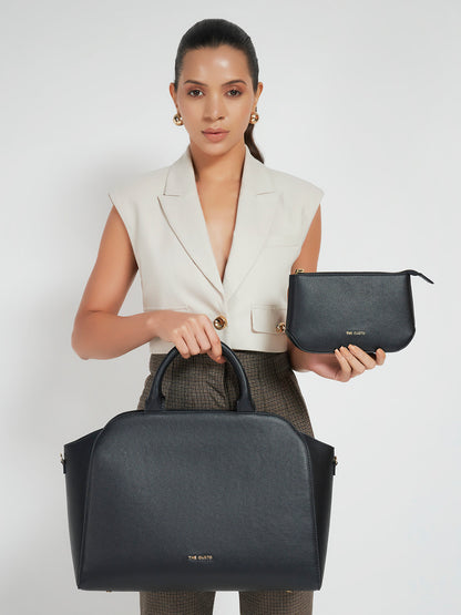 Denice Tote Combo with Utility Pouch - Black