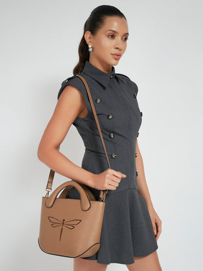 Playdate Dragonfly Mini Sling - Beige and Gold Shimmer