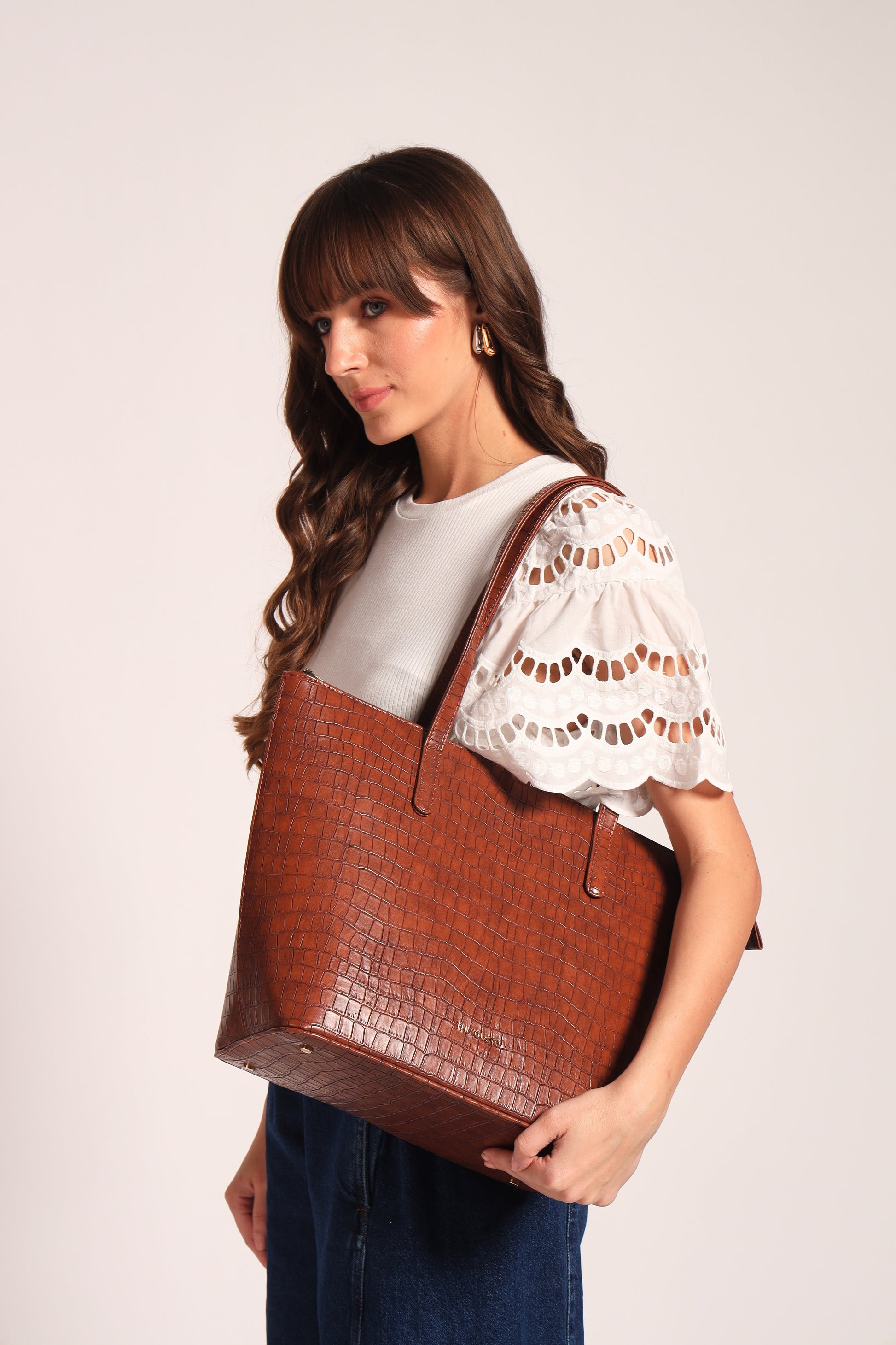 Colossal Tote Bag -Tan Stylish Spacious The Gusto - Main Image