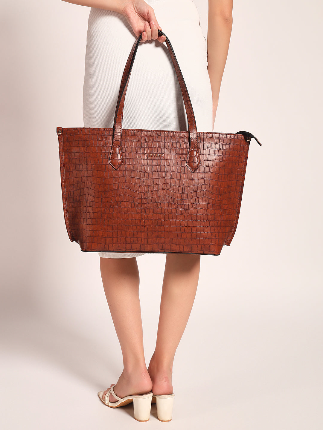 The Evoke Tote Croco Tan