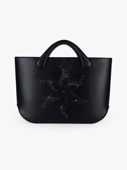 Playdate Lily Tote - Black and Black Shimmer