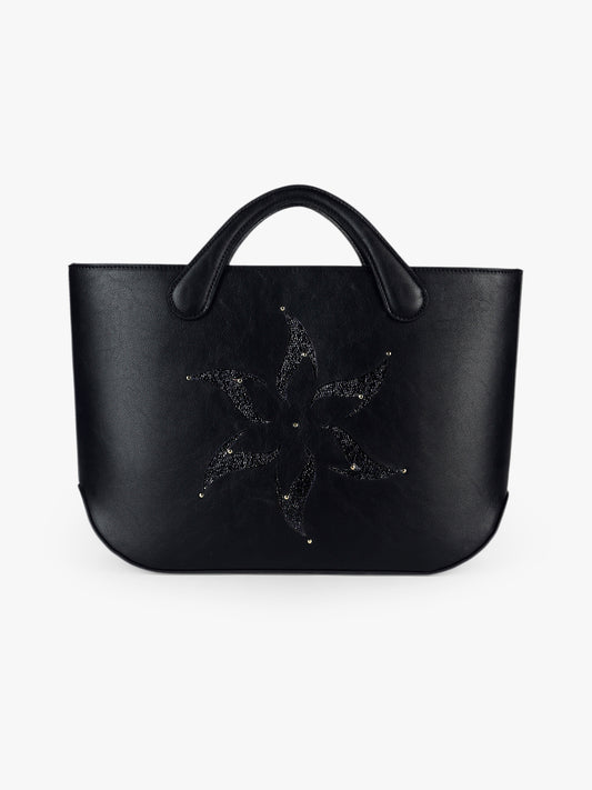Playdate Lily Tote - Black and Black Shimmer