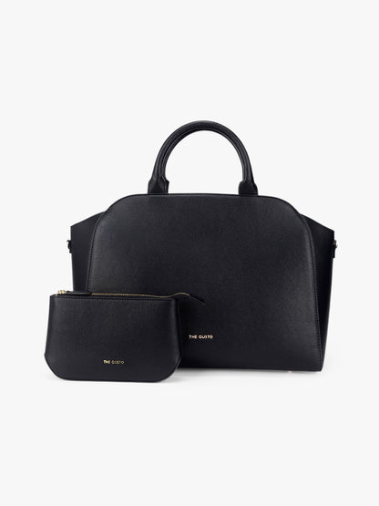 Denice Tote Combo with Utility Pouch - Black