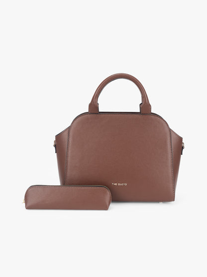 Denice Mini Sling Combo with Pencil Pouch - Coffee Brown