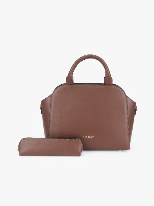 Denice Mini Sling Combo with Pencil Pouch - Coffee Brown