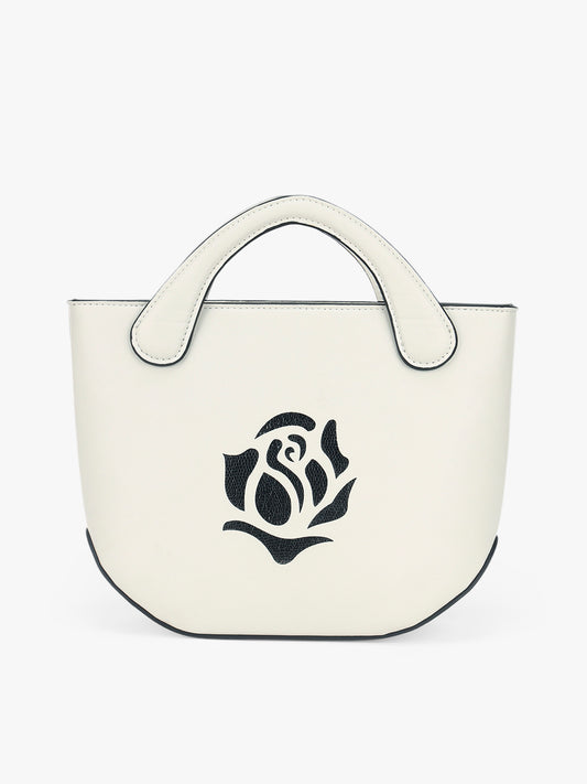Playdate Rose Mini Sling - White and Black Shimmer