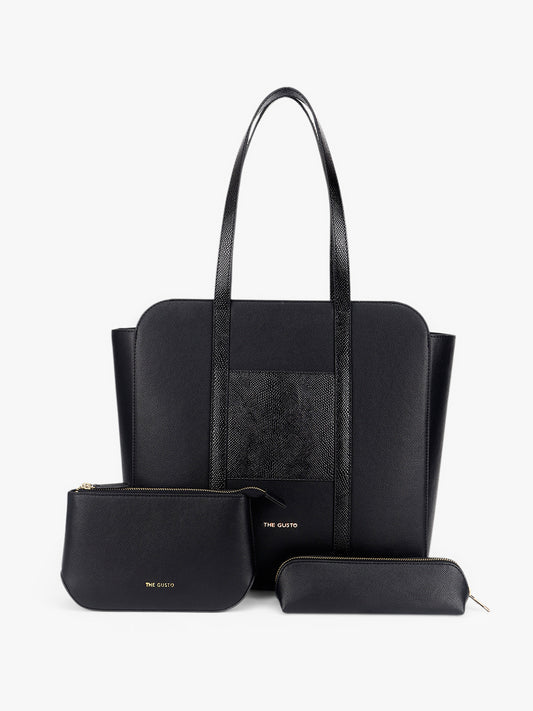 Nexus Tote Combo with Utility Pouch and Pencil Pouch - Black