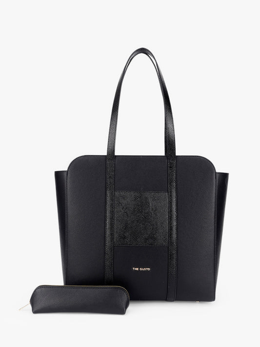 Nexus Tote Combo with Pencil Pouch - Black