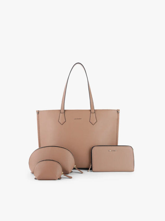 The Evoke Tote + Wallet + Cosmos Pouch Combo Beige