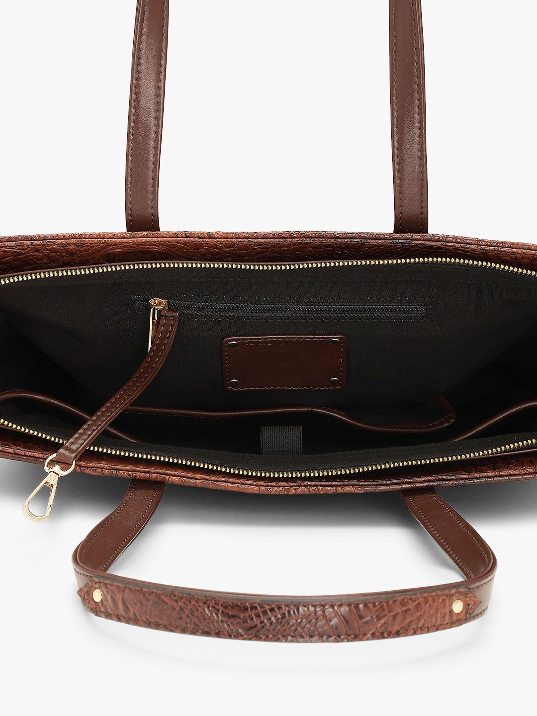 Estelle Croco Tote Bag - Coffee Brown + Wallet Combo