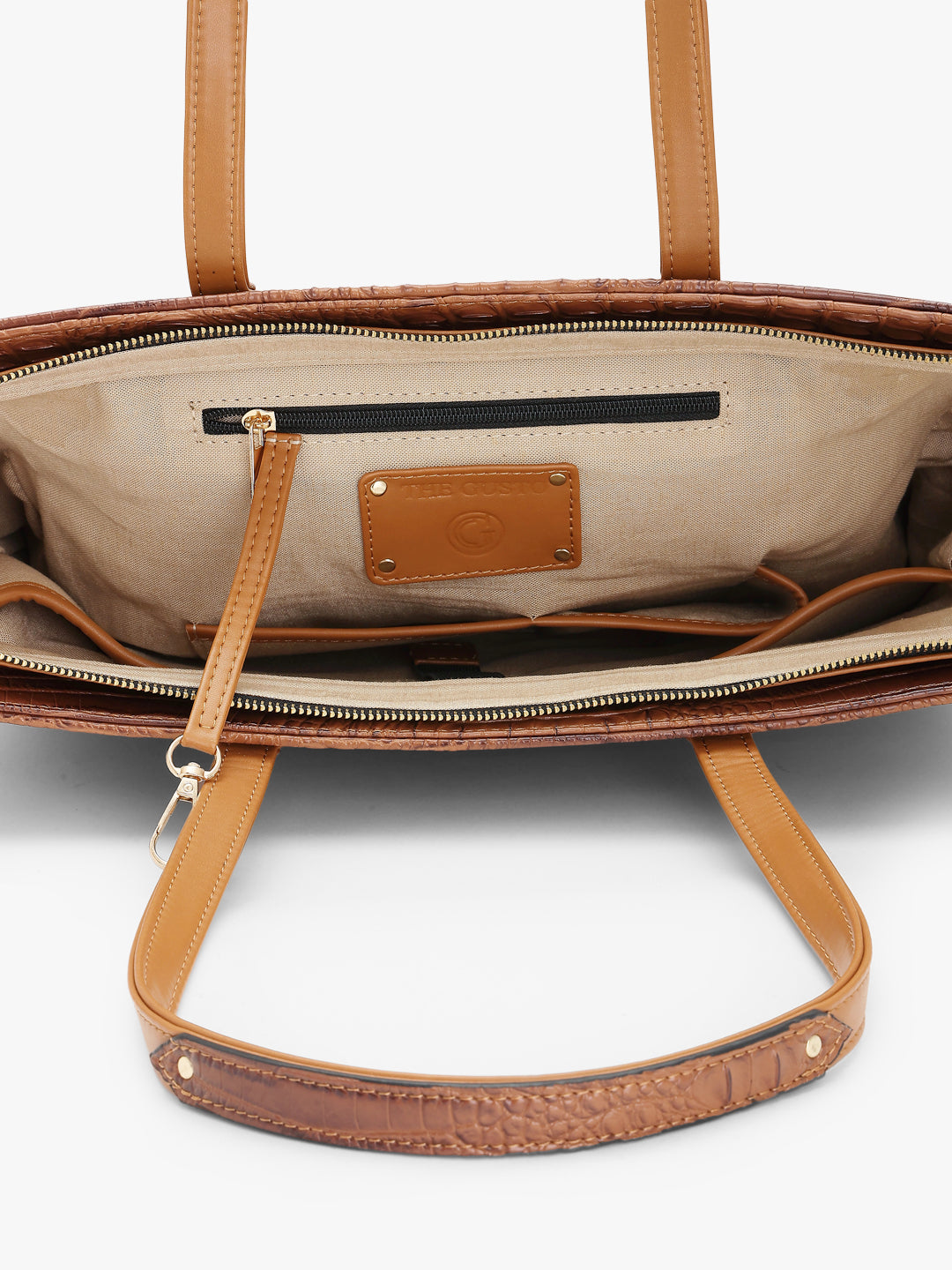 Estelle Croco Tote Bag - Tan