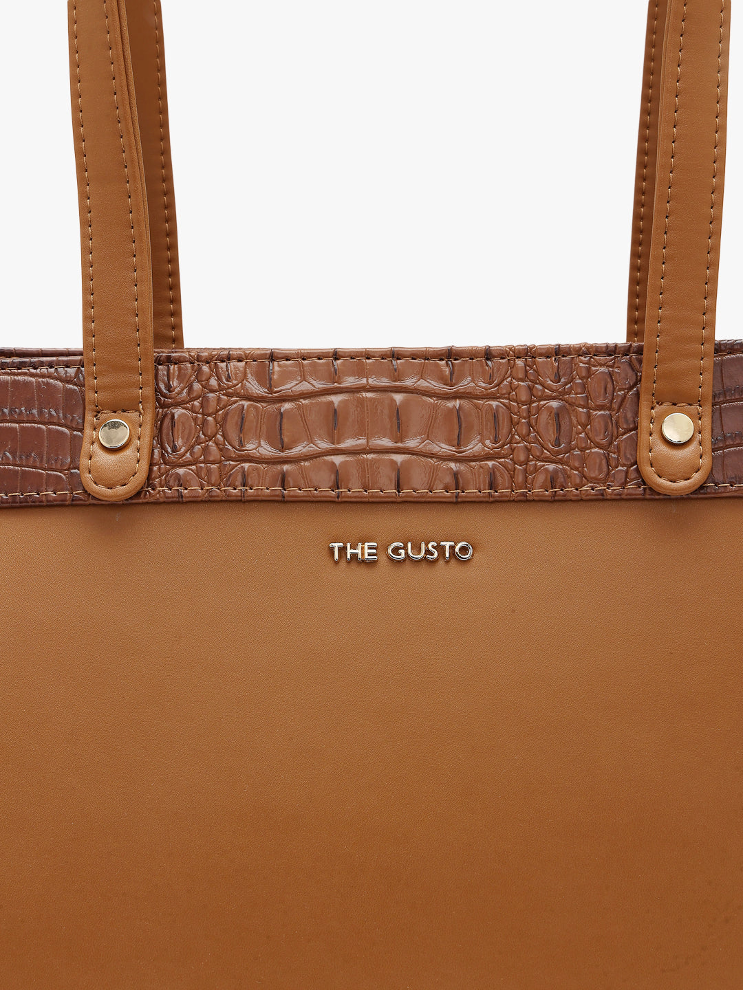 Estelle Croco Tote Bag - Tan