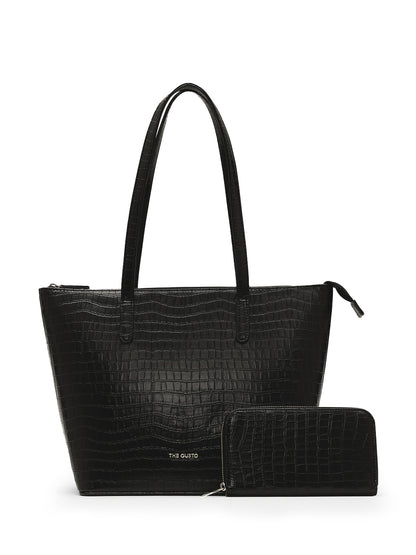 Colossal Tote and Wallet Combo Black