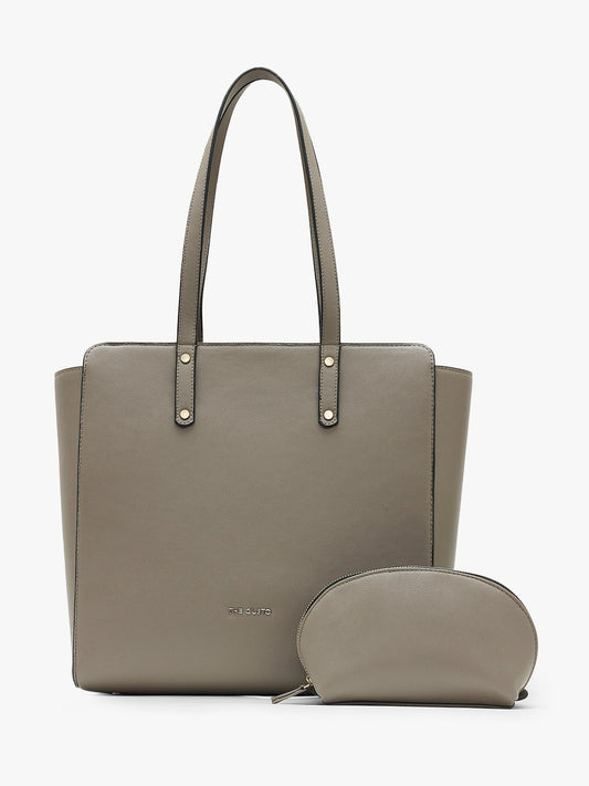 Beyond+ Grained Tote with Zipper Clay + Cosmos Pouch Combo