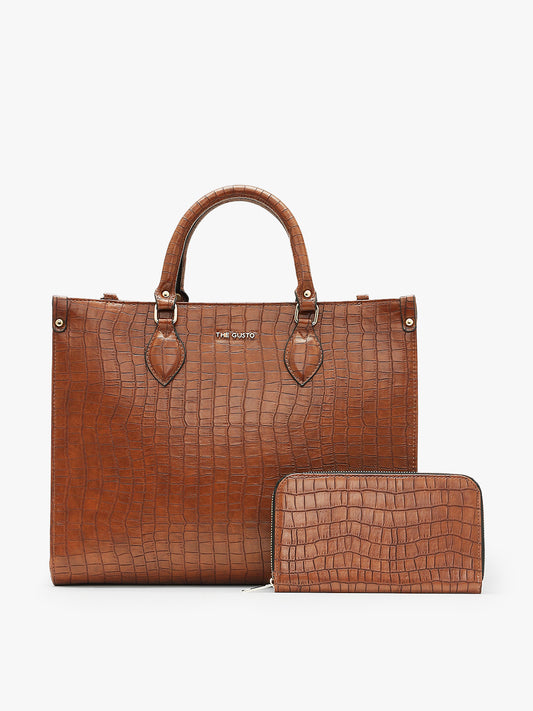 Celeste Tote and Wallet Combo Tan