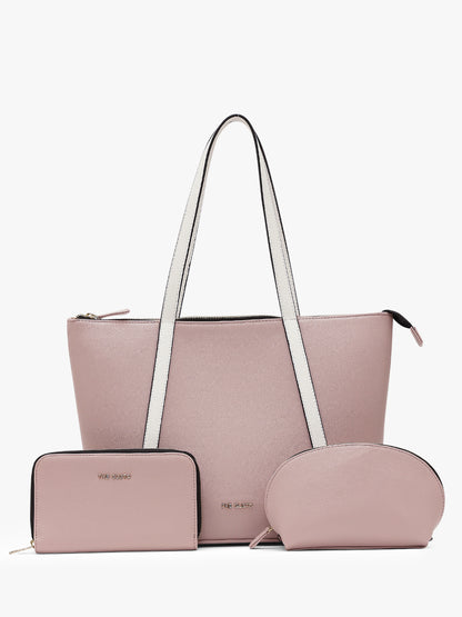 Aza Tote + Cosmos Pouch + Wallet Combo Pink