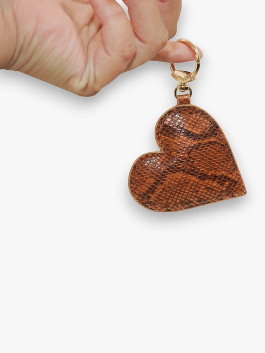 Valentine Heart Keyring - Tan