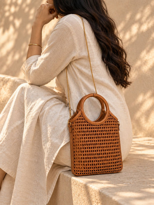 Moon Ring Clutch - Tan