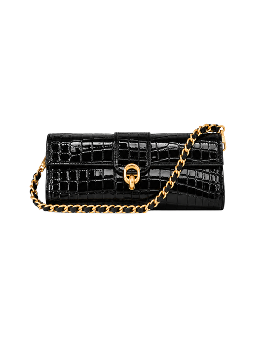Barrel Clutch/Sling Croco Black