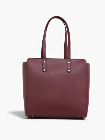Beyond+ Tote with Zipper Wine (Grained Finish)