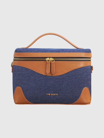 Bento Sling - Dark Denim and Tan