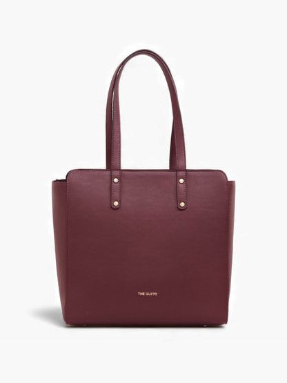 Beyond+ Tote with Zipper Wine (Grained Finish)