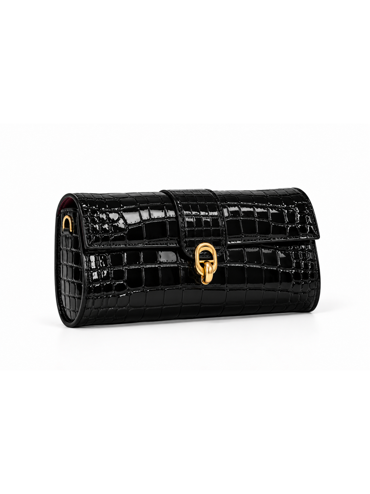 Barrel Clutch/Sling Croco Black
