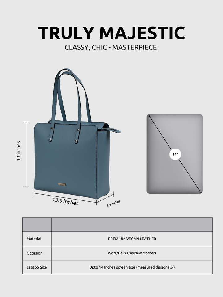 Beyond+ Tote with Zipper Moss Blue