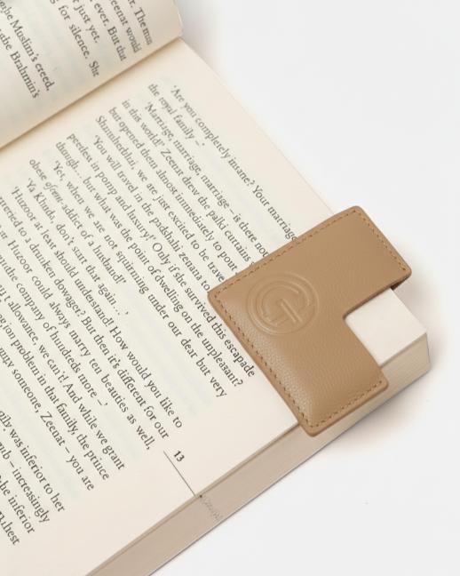 Square Corner Bookmark - Beige