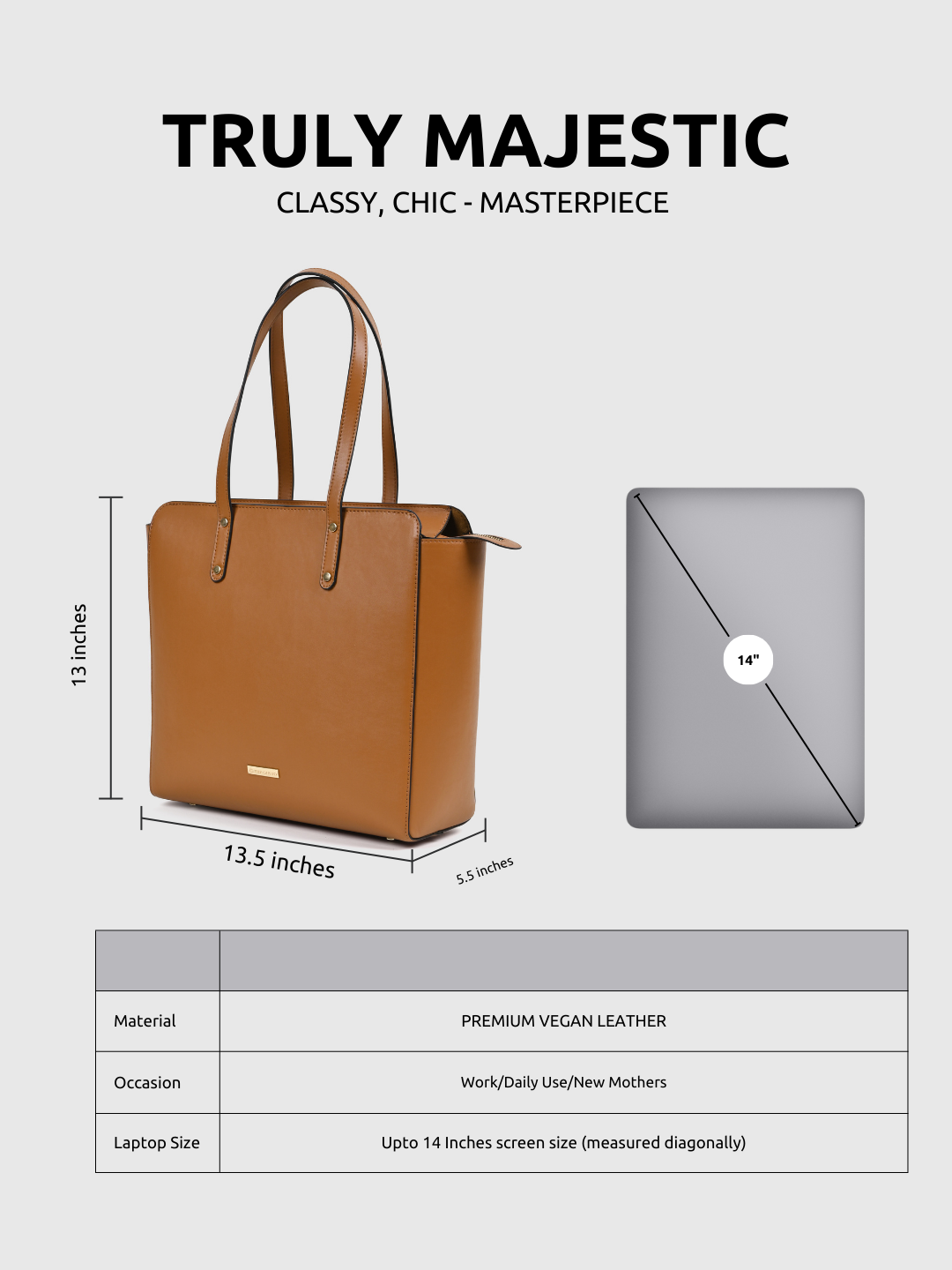 Beyond+ Tote with Zipper Tan