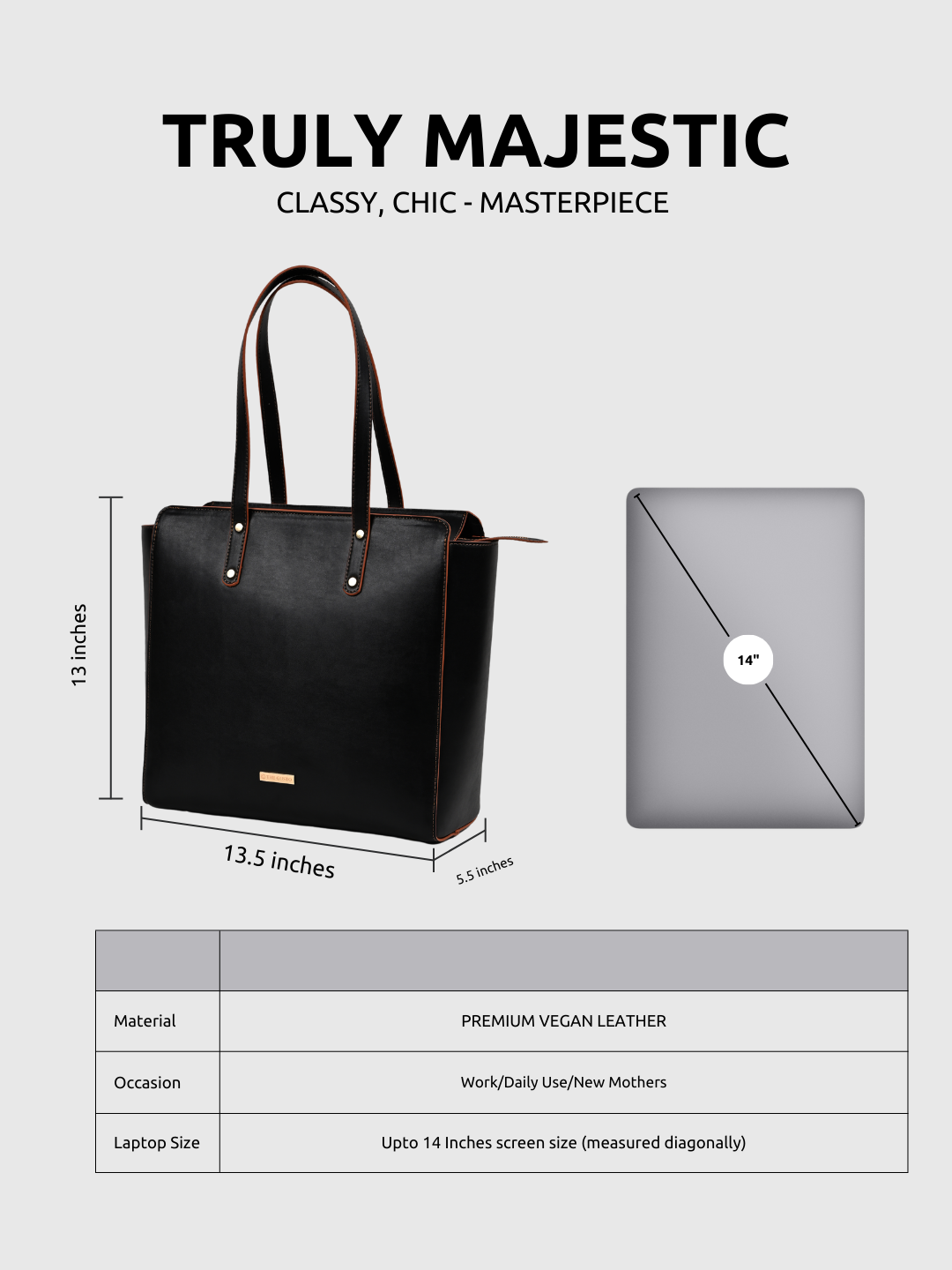 Beyond+ Tote with Zipper Black