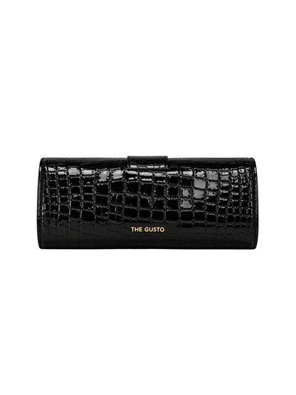 Barrel Clutch/Sling Croco Black